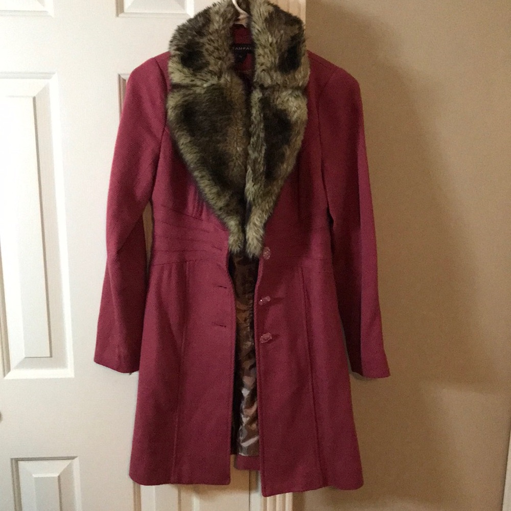Beautiful faux fur collared coat